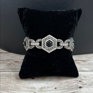 Gorgeous Monet Silver and Black Bracelet * See description